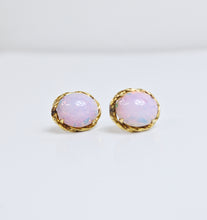 Load image into Gallery viewer, Vintage Aurora Opal Screw-Back Stud Earrings in 14k Gold Setting | 1960s
