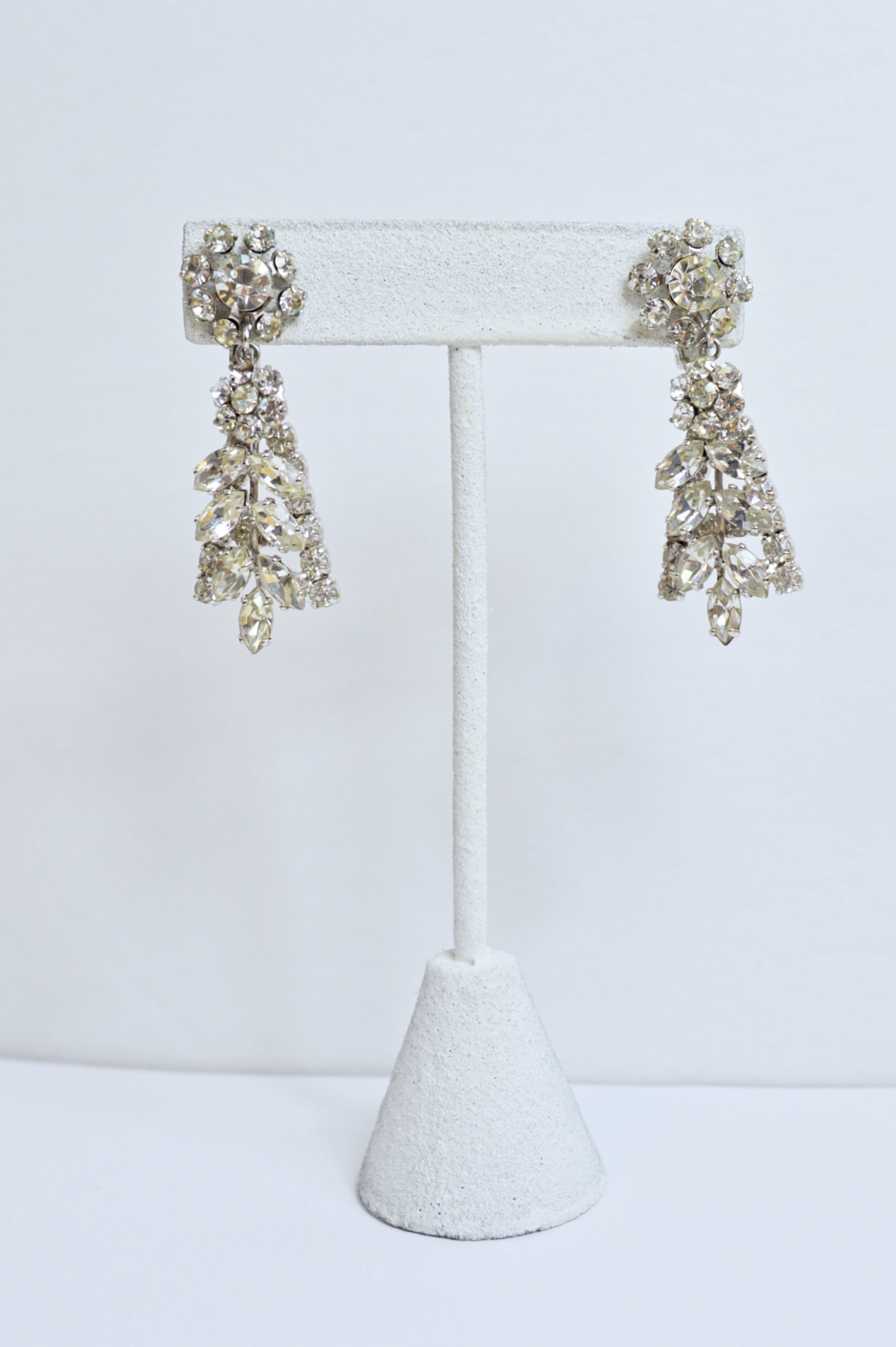 Vintage Sherman Ornate Crystal Necklace and Earring Set | 1950s-1960s