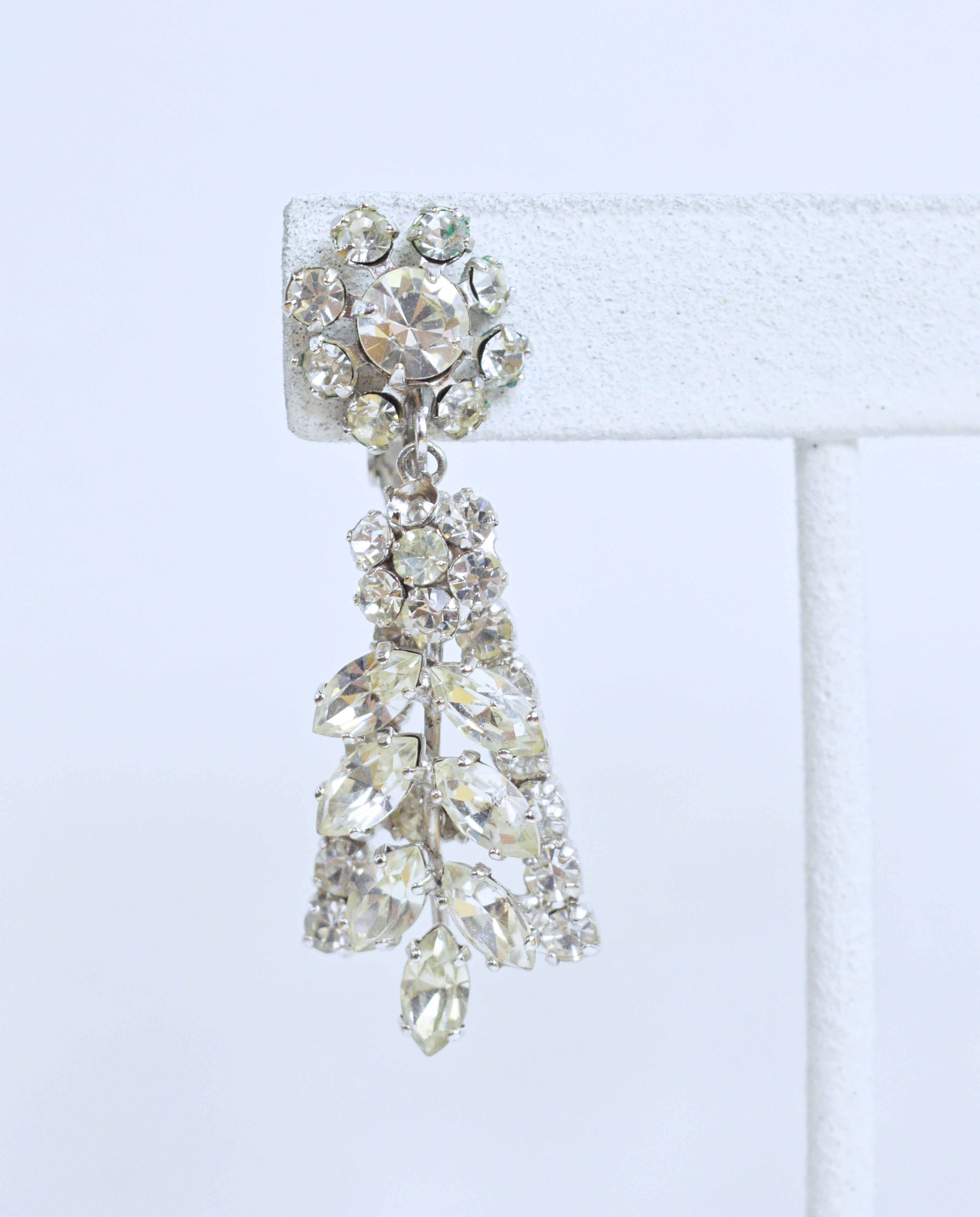 Vintage Sherman Ornate Crystal Necklace and Earring Set | 1950s-1960s