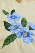 Load image into Gallery viewer, Men&#39;s Up-Cycled Hand Embroidered Forget-me-not Oxford Shirt | L
