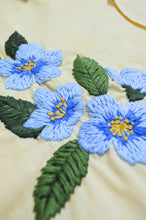 Load image into Gallery viewer, Men&#39;s Up-Cycled Hand Embroidered Forget-me-not Oxford Shirt | L
