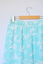 Load image into Gallery viewer, Bright Blue Satin Geometric Print Maxi Skirt | M-L
