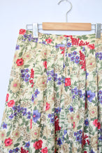 Load image into Gallery viewer, Cotton Beige and Floral Print Maxi Skirt | S-M
