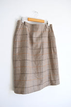 Load image into Gallery viewer, Brown Wool Houndstooth Skirt | XL
