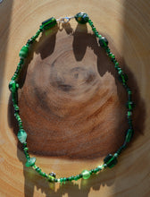 Load image into Gallery viewer, Up-cycled Green Glass Beaded Necklace
