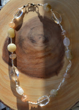 Load image into Gallery viewer, Up-cycled Resin Bead and Ribbon Necklace
