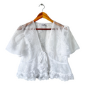 Recycle Floral Lace Peplum Blouse with Ruffled Hem | Large