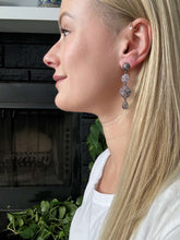 Load image into Gallery viewer, Silver Disc Dangle Stud Earrings
