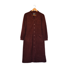 Load image into Gallery viewer, Vintage 1970s Maroon Faux Suede Shirtdress
