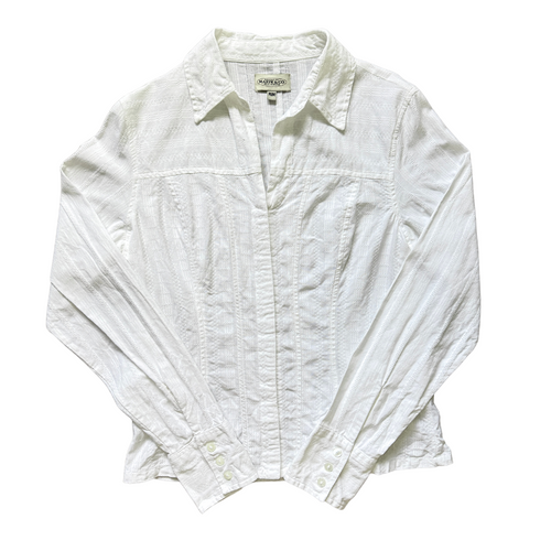 Vintage 1990s Maryk & Co. Corset Style Long Sleeve Cotton Shirt | Medium