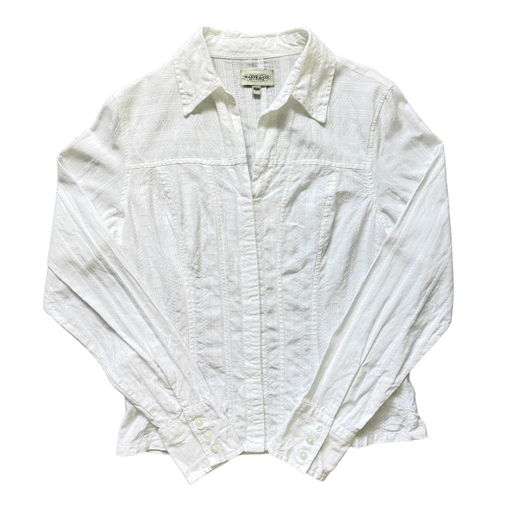 Vintage 1990s Maryk & Co. Corset Style Long Sleeve Cotton Shirt | Medium