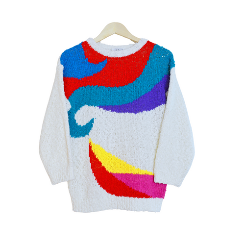 Vintage 1980s Alicia Rainbow Printed Sweater