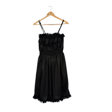 Load image into Gallery viewer, Black Ruffled Semi-Sheer Nightgown | 1960s | Large
