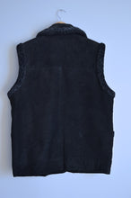 Load image into Gallery viewer, Leather Vest with Faux Fur Trim | XL
