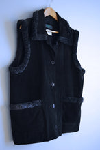 Load image into Gallery viewer, Leather Vest with Faux Fur Trim | XL
